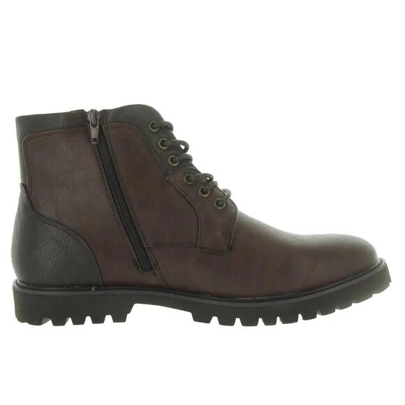 Nick Graham Barkely Brown Faux Leather Lace Up Round Toe Chukka Boots Size 8 - Picture 2 of 12